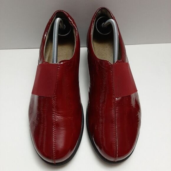 WALDLÄUFER Low Wedge Loafers Red Patent Leather Shoes Sz US 10 - Picture 7 of 16